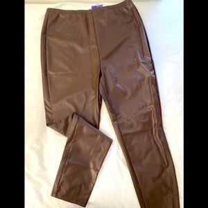 Brown Leather Leggings